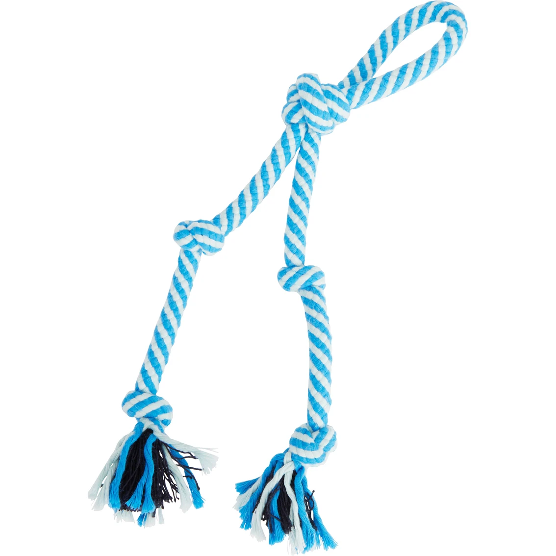 Deals ???? Leaps & Bounds Blue & Multicolor Rope ???? Dog Toy With Handle ???? - Image 2