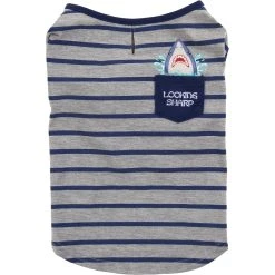 Budget ✔️ Youly Beach Bum Stripe Shark ???? Dog Tee ????