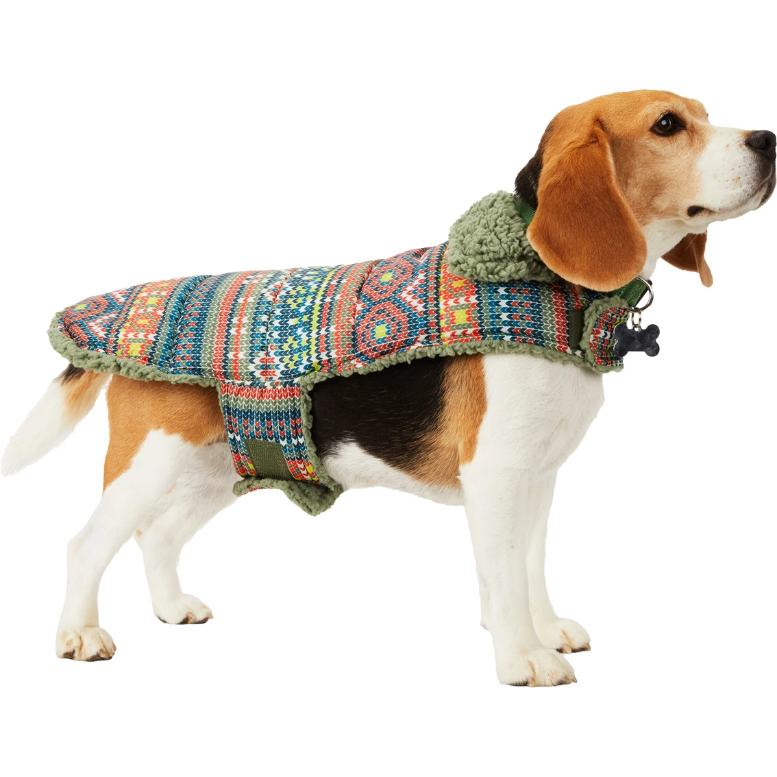 Coupon ???? Youly The Nature Lover Olive And Multicolor Reversible ???? Dog Puffer ???? Coat ???? - Image 2