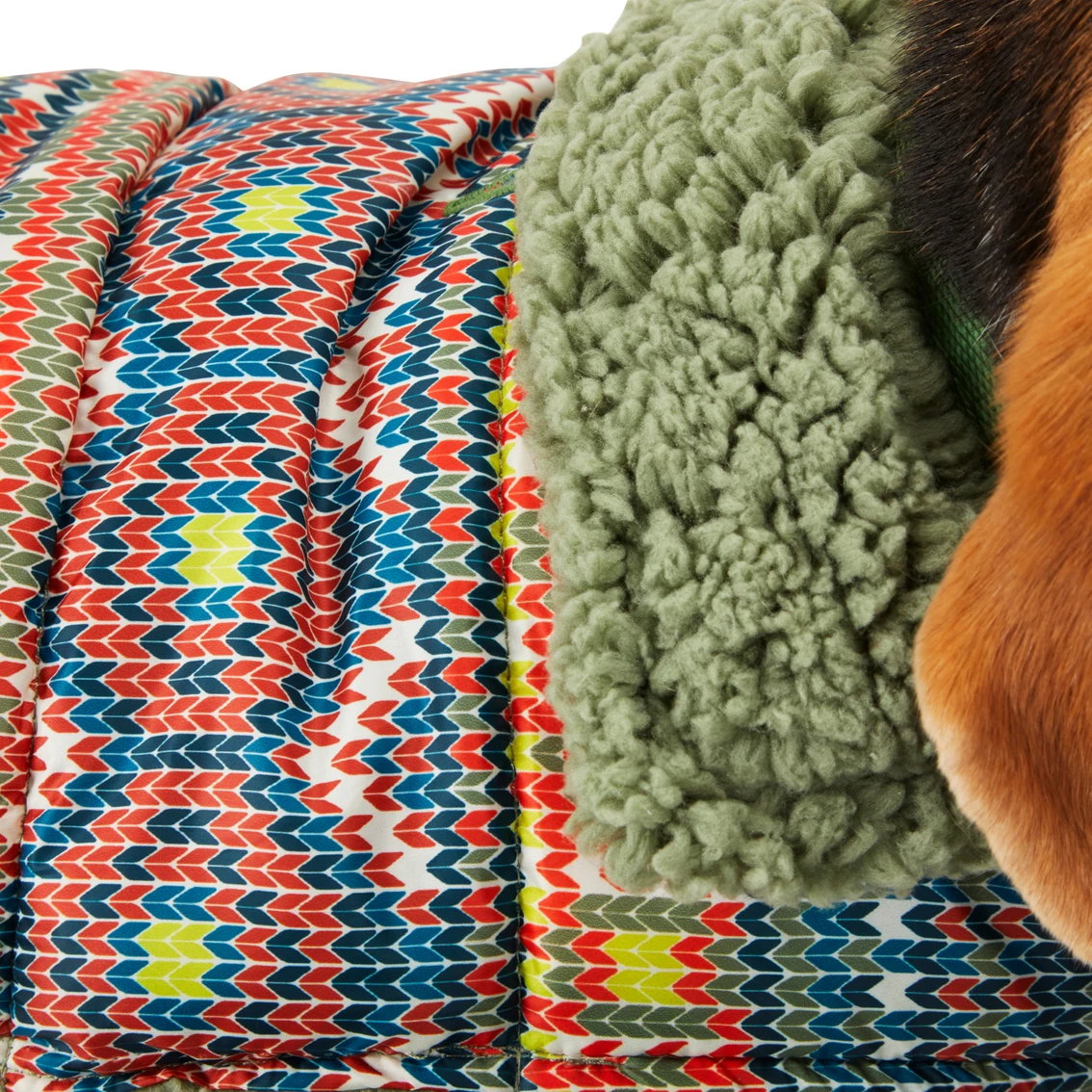 Coupon ???? Youly The Nature Lover Olive And Multicolor Reversible ???? Dog Puffer ???? Coat ???? - Image 5