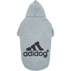 Promo ???? Fresh Pawz Adidog Gray Logo Pet Hoodie ????