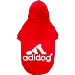 Deals ???? Fresh Pawz Adidog Red Logo Pet Hoodie ????